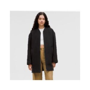 Lululemon Relaxed Fit Zip-Front Wool Coat in Black